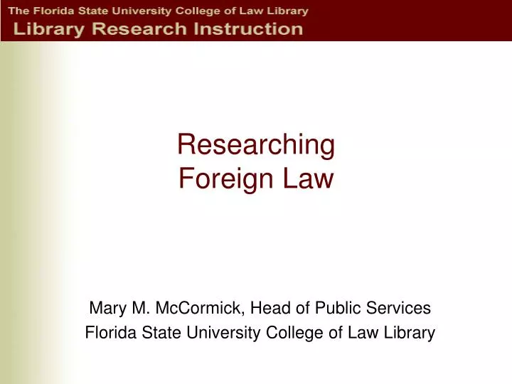 researching foreign law