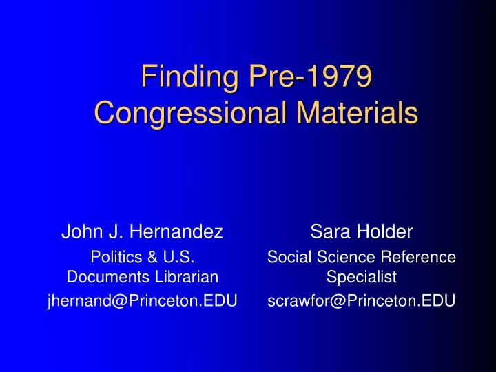 finding pre 1979 congressional materials