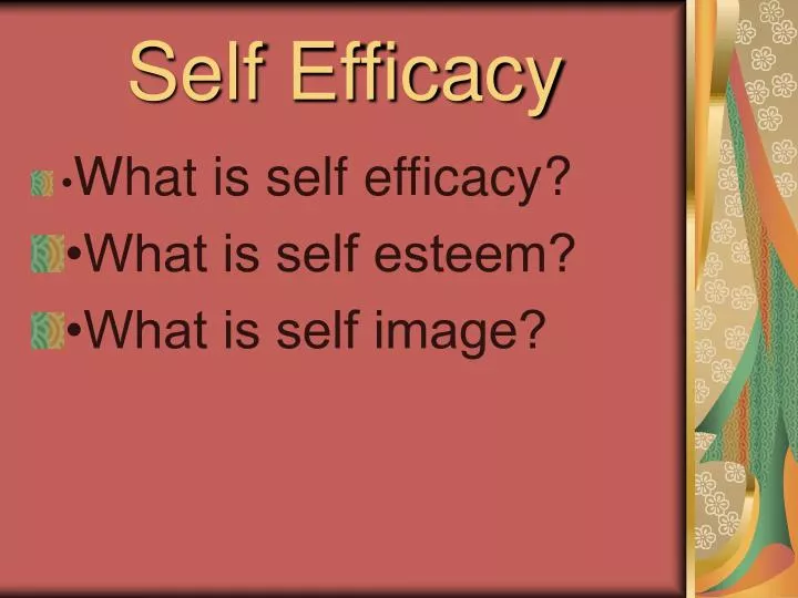 self efficacy