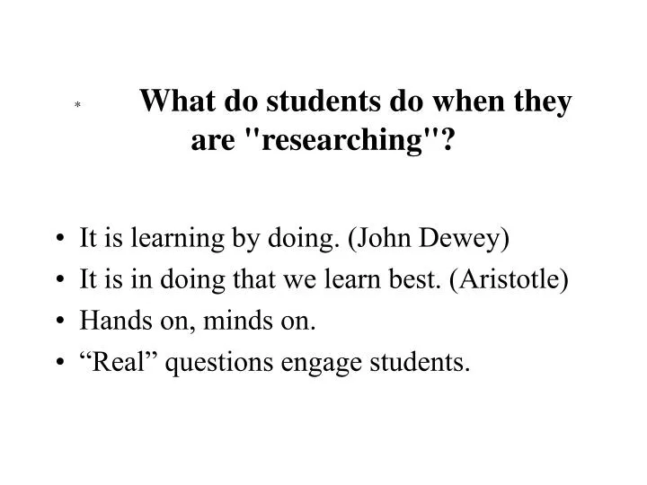 what do students do when they are researching