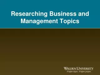Researching Business and Management Topics