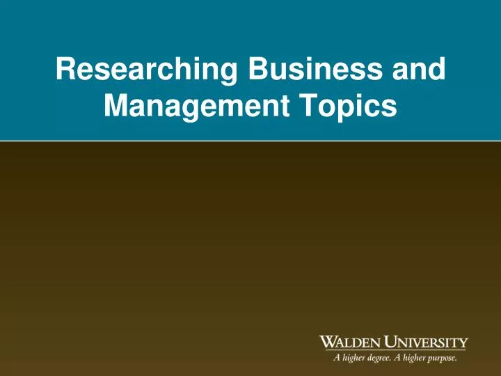 researching business and management topics