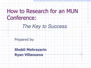 How to Research for an MUN Conference: