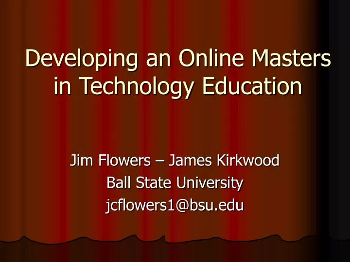 developing an online masters in technology education