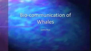 Bio-communication of Whales