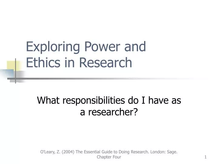 exploring power and ethics in research