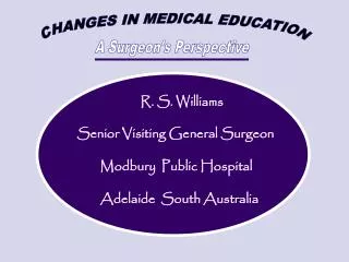 CHANGES IN MEDICAL EDUCATION