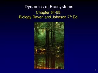 Dynamics of Ecosystems