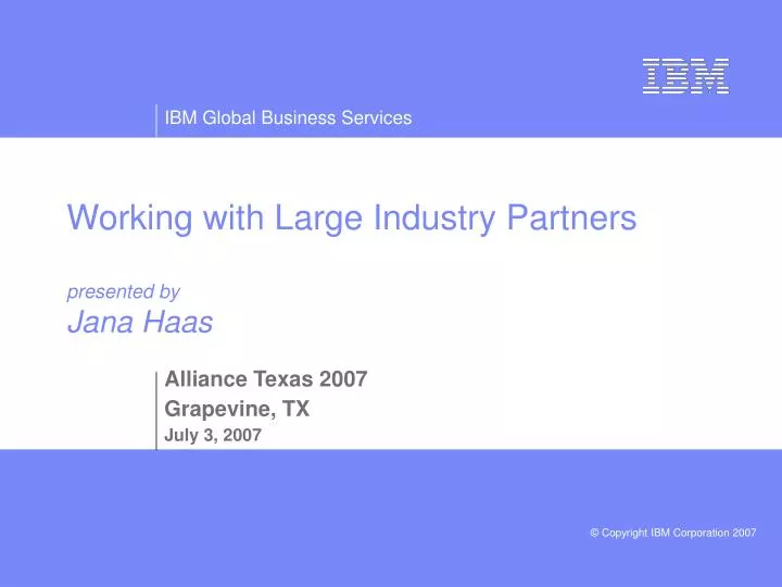 working with large industry partners presented by jana haas