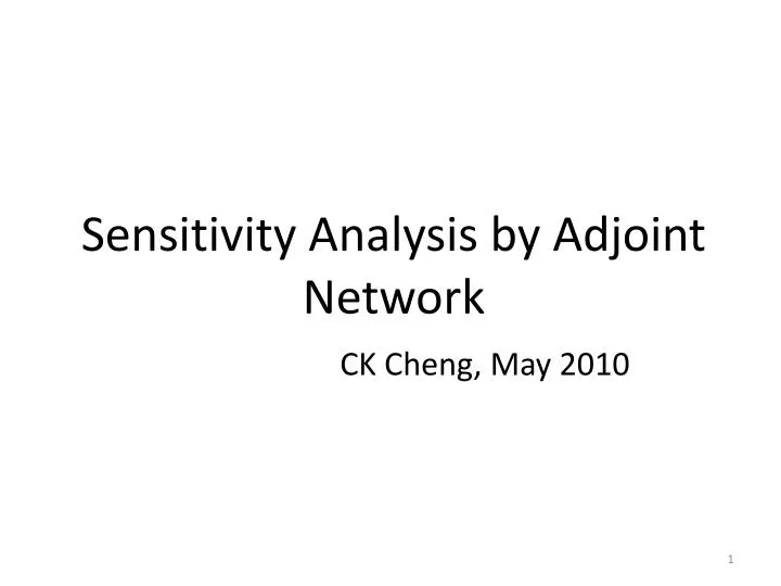 sensitivity analysis by adjoint network