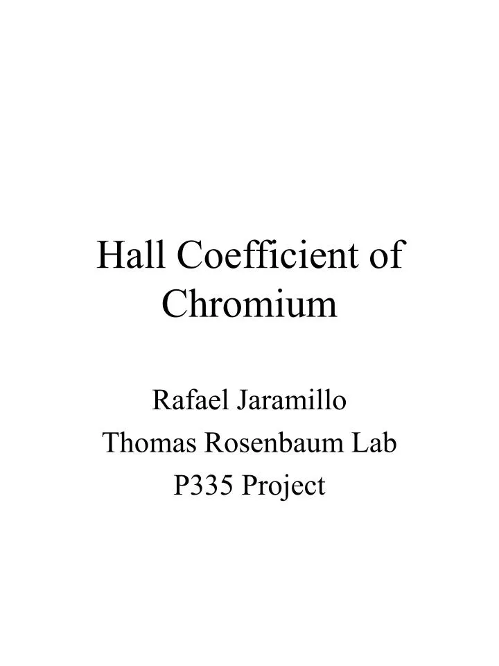 hall coefficient of chromium