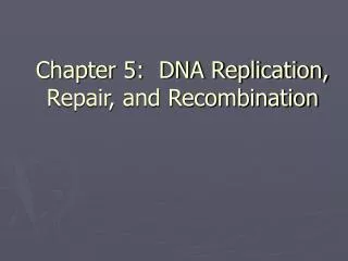 Chapter 5: DNA Replication, Repair, and Recombination