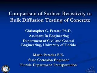 Comparison of Surface Resistivity to Bulk Diffusion Testing of Concrete