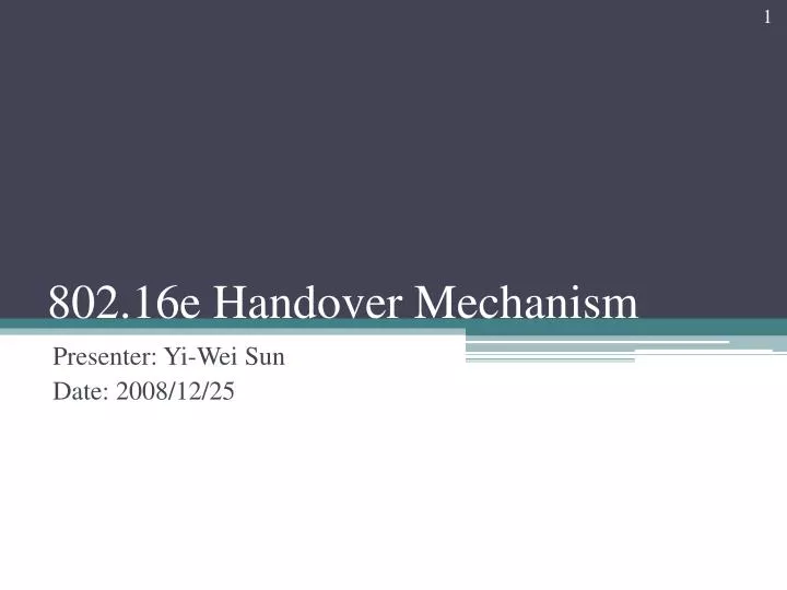 802 16e handover mechanism