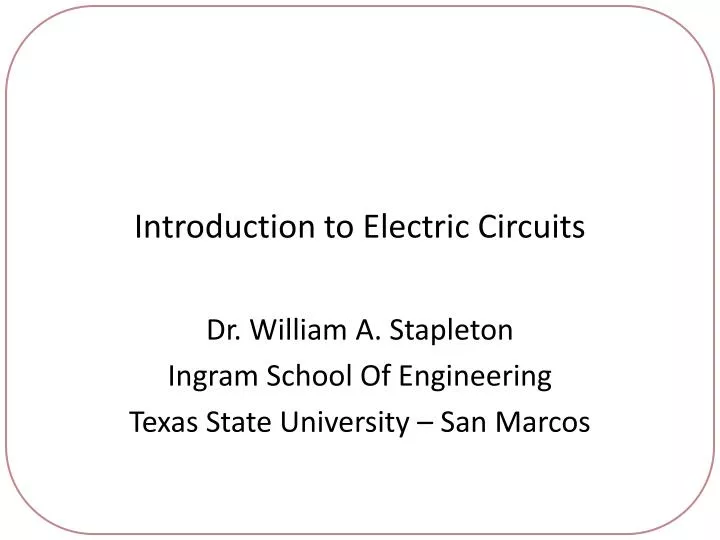 introduction to electric circuits