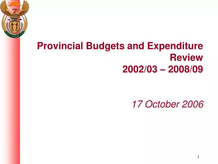 provincial budgets and expenditure review 2002 03 2008 09 17 october 2006