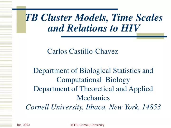 tb cluster models time scales and relations to hiv