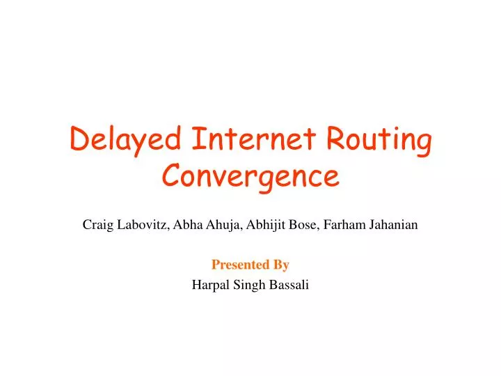delayed internet routing convergence