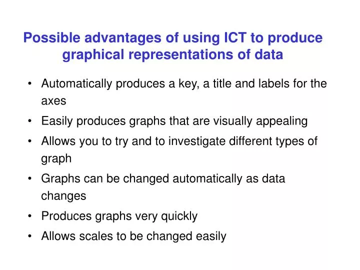 possible advantages of using ict to produce graphical representations of data