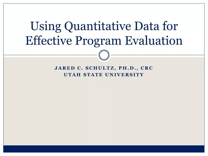 using quantitative data for effective program evaluation
