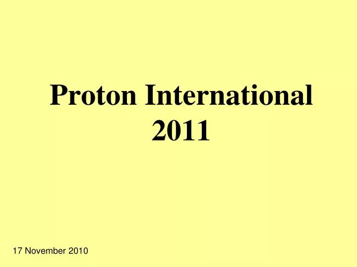proton international 2011