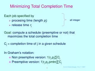 Minimizing Total Completion Time