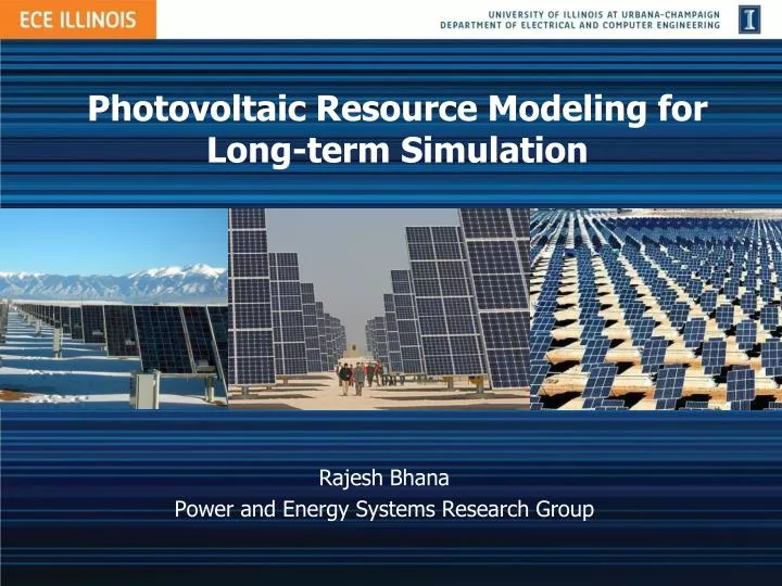 photovoltaic resource modeling for long term simulation