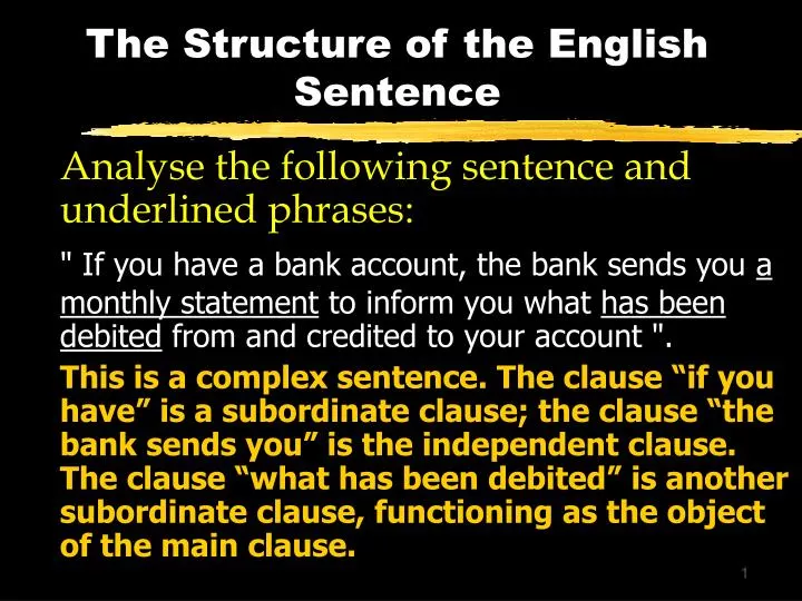 the structure of the english sentence