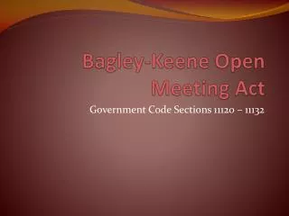 Bagley-Keene Open Meeting Act