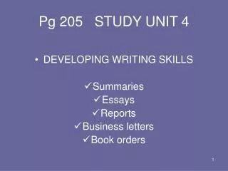 Pg 205 STUDY UNIT 4