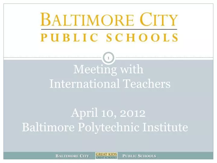 meeting with international teachers april 10 2012 baltimore polytechnic institute