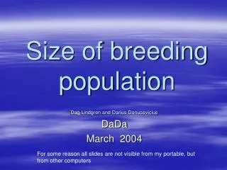 Size of breeding population