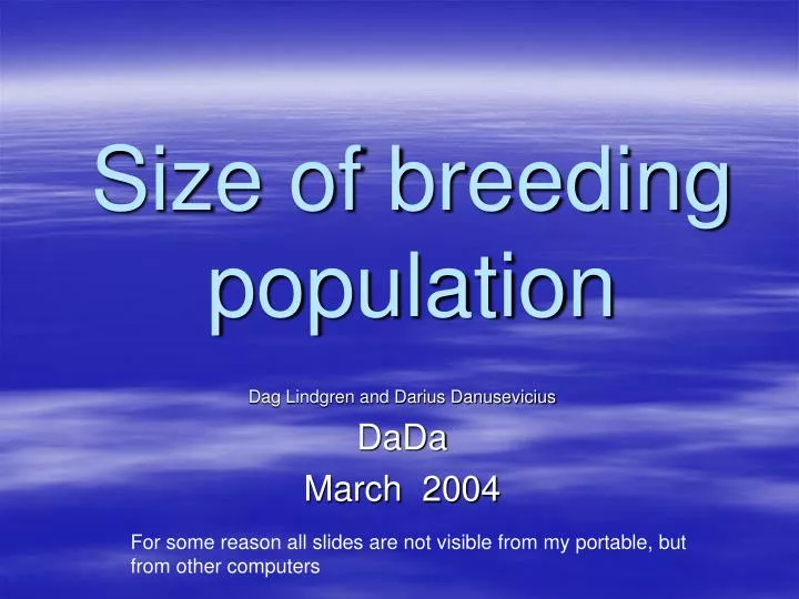 size of breeding population