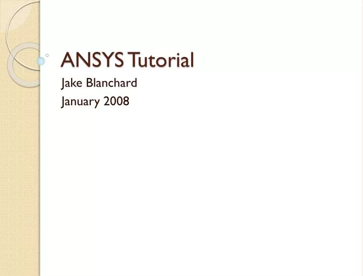 ansys tutorial