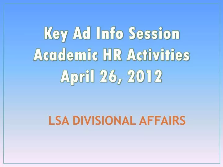 lsa divisional affairs