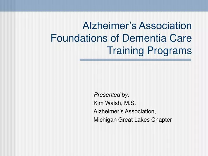 alzheimer s association foundations of dementia care training programs