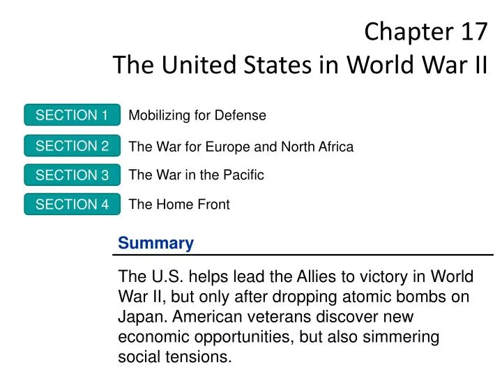 chapter 17 the united states in world war ii
