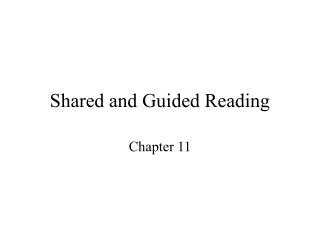 Shared and Guided Reading