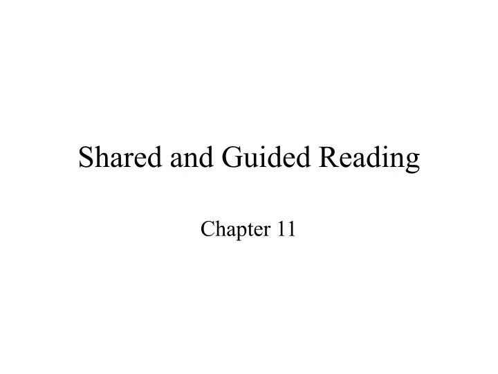 shared and guided reading