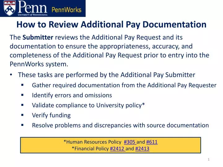 how to review additional pay documentation