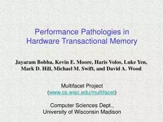 Performance Pathologies in Hardware Transactional Memory