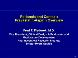Rationale and Context: Pravastatin-Aspirin Overview