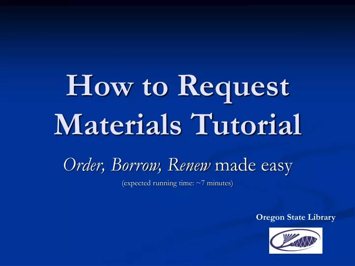 how to request materials tutorial