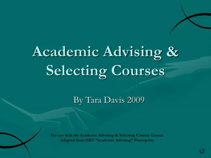 academic advising selecting courses