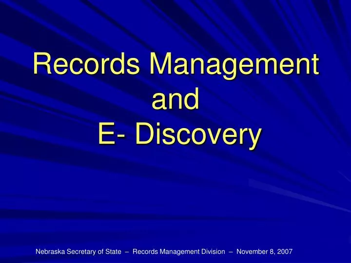 records management and e discovery