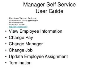 Manager Self Service User Guide