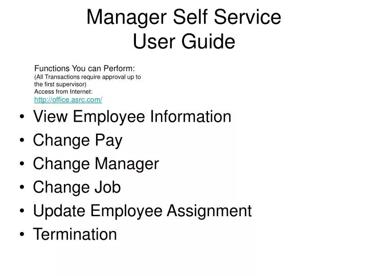 manager self service user guide