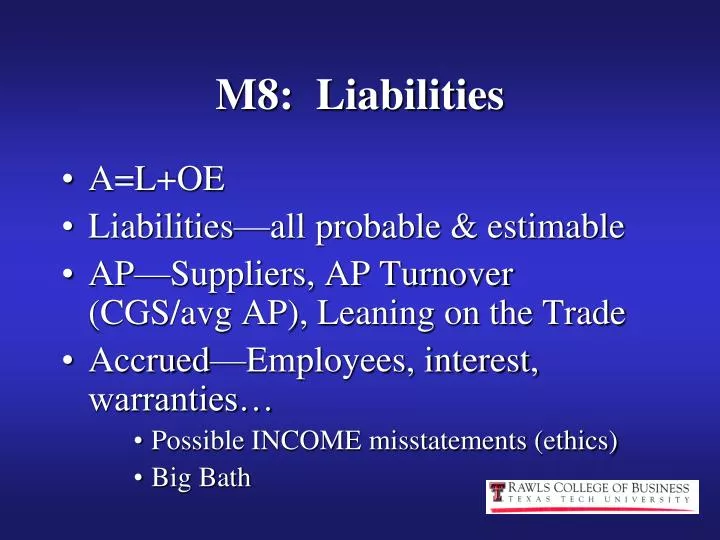 m8 liabilities