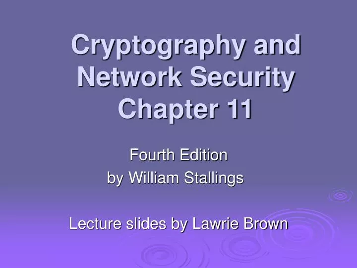 cryptography and network security chapter 11