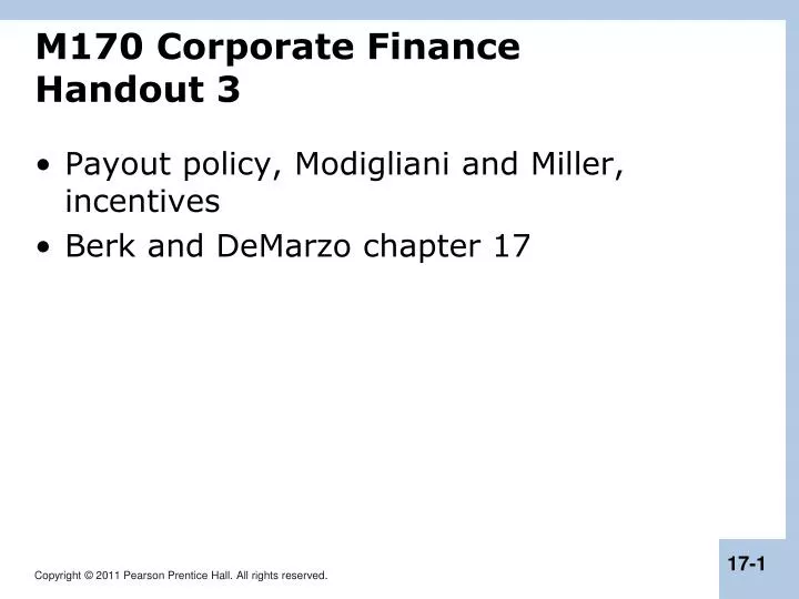 m170 corporate finance handout 3